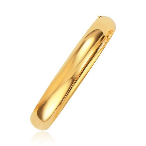 14K Yellow Gold Classic Bangle Bracelet - 10.0mm Width, Size 8 - Perfect for Everyday Wear, Special Occasions & Gift Giving