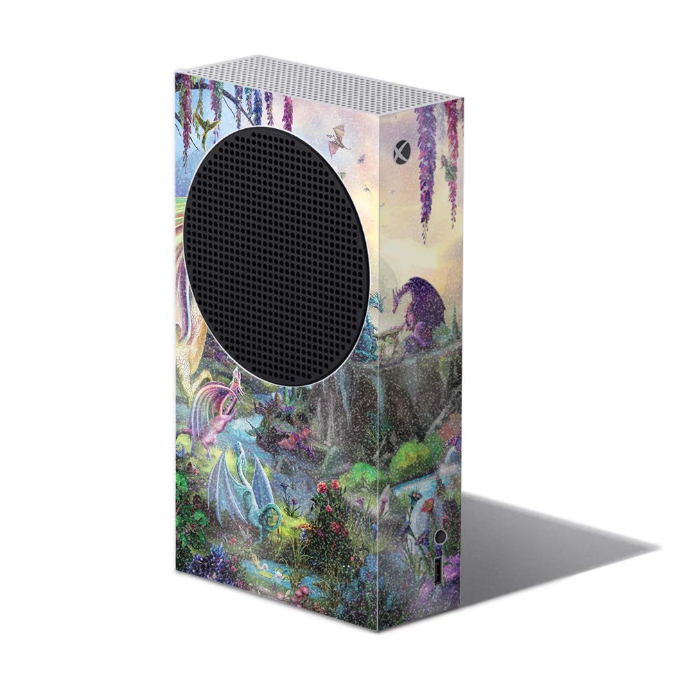 MightySkins Glossy Glitter Skin for Xbox Series S - Dragon Paradise | Durable High-Gloss Protective Cover | Easy to Apply & Remove | Made in USA | Perfect for Gaming, Collectors & Customization Enthusiasts