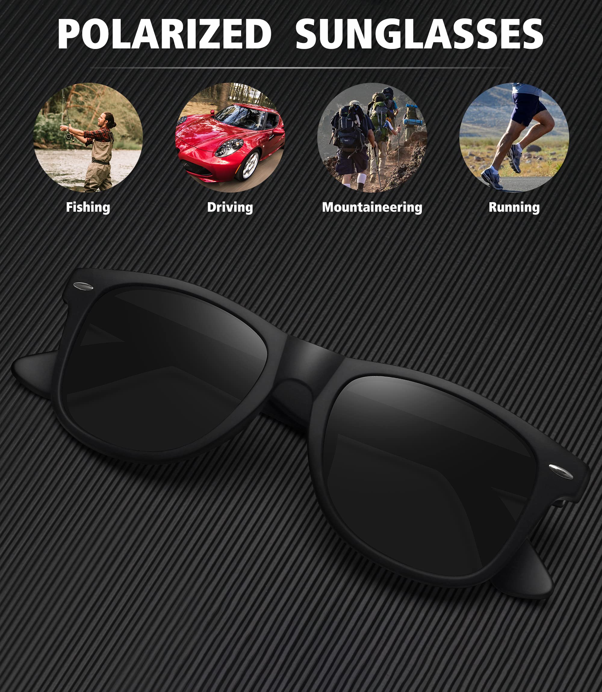 MEETSUN Polarized Sunglasses for Men & Women - Classic Retro UV Protection Driving Shades - Perfect for Outdoor Activities, Beach, and Road Trips
