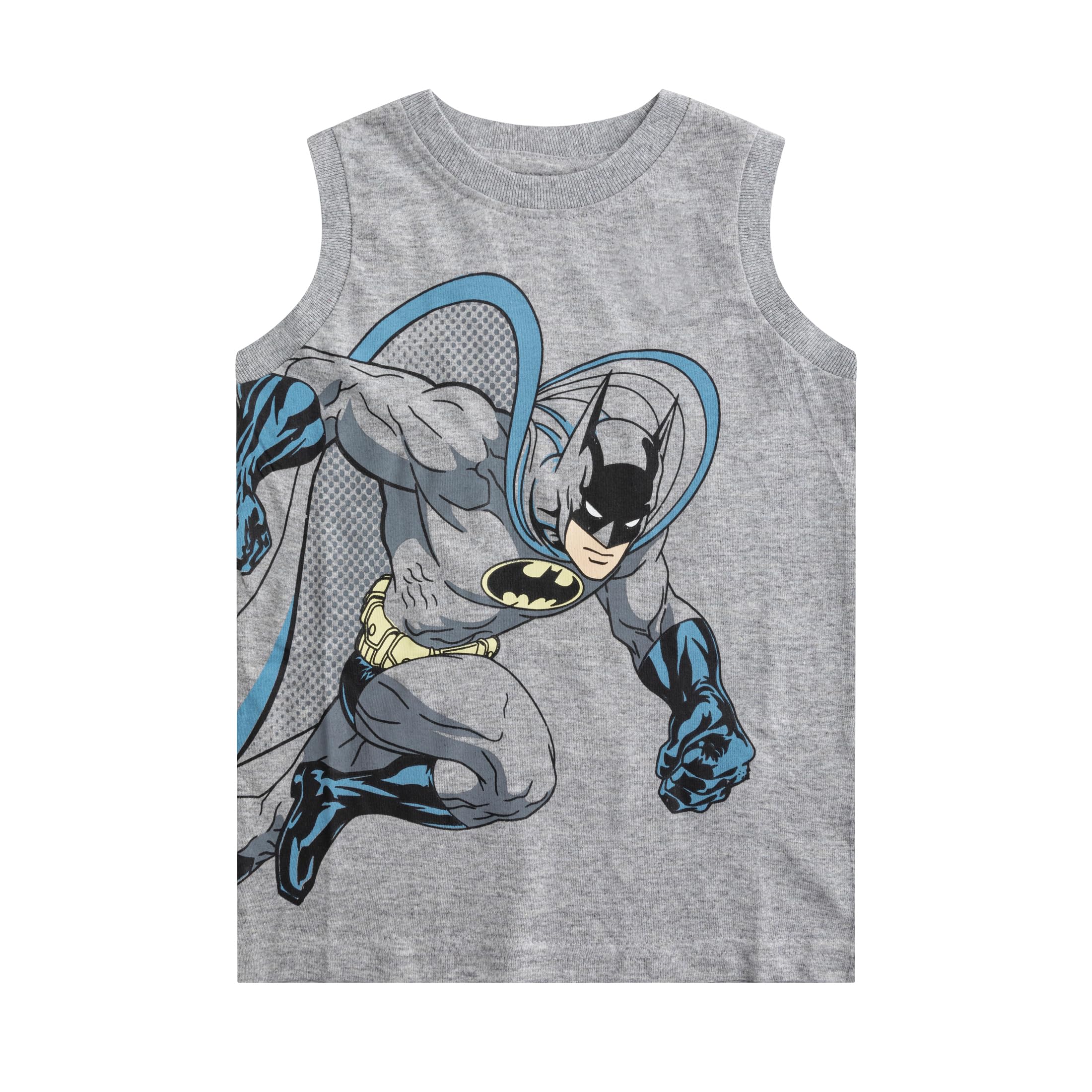 DC Comics Batman Boys' 2-Pack Tank Tops - Toddler & Kids' Yellow/Grey for Play & Summer
