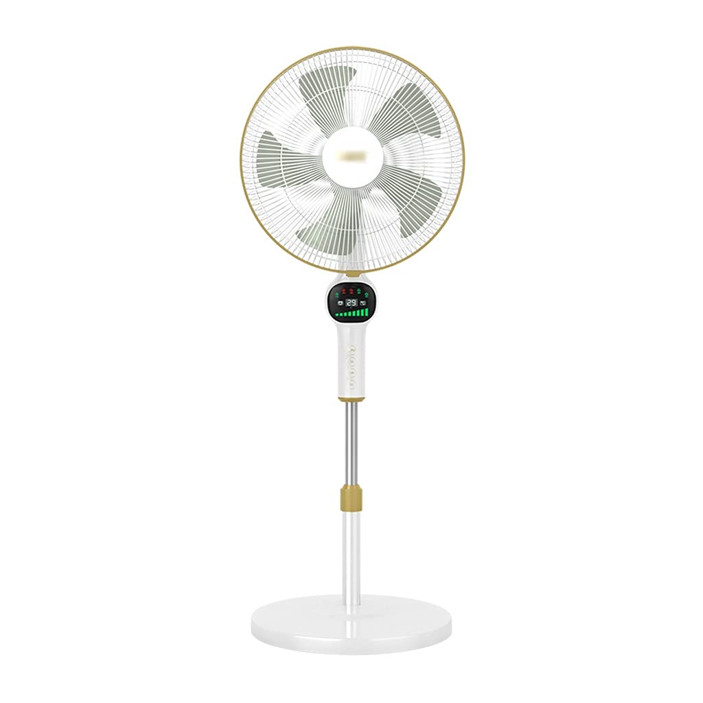 SOEN 16-Inch Rechargeable Oscillating Standing Fan with Remote Control, 9-Hour Timer, Adjustable Height - Quiet Cooling for Bedroom, Home Office, Living Room & Outdoor Patio Use