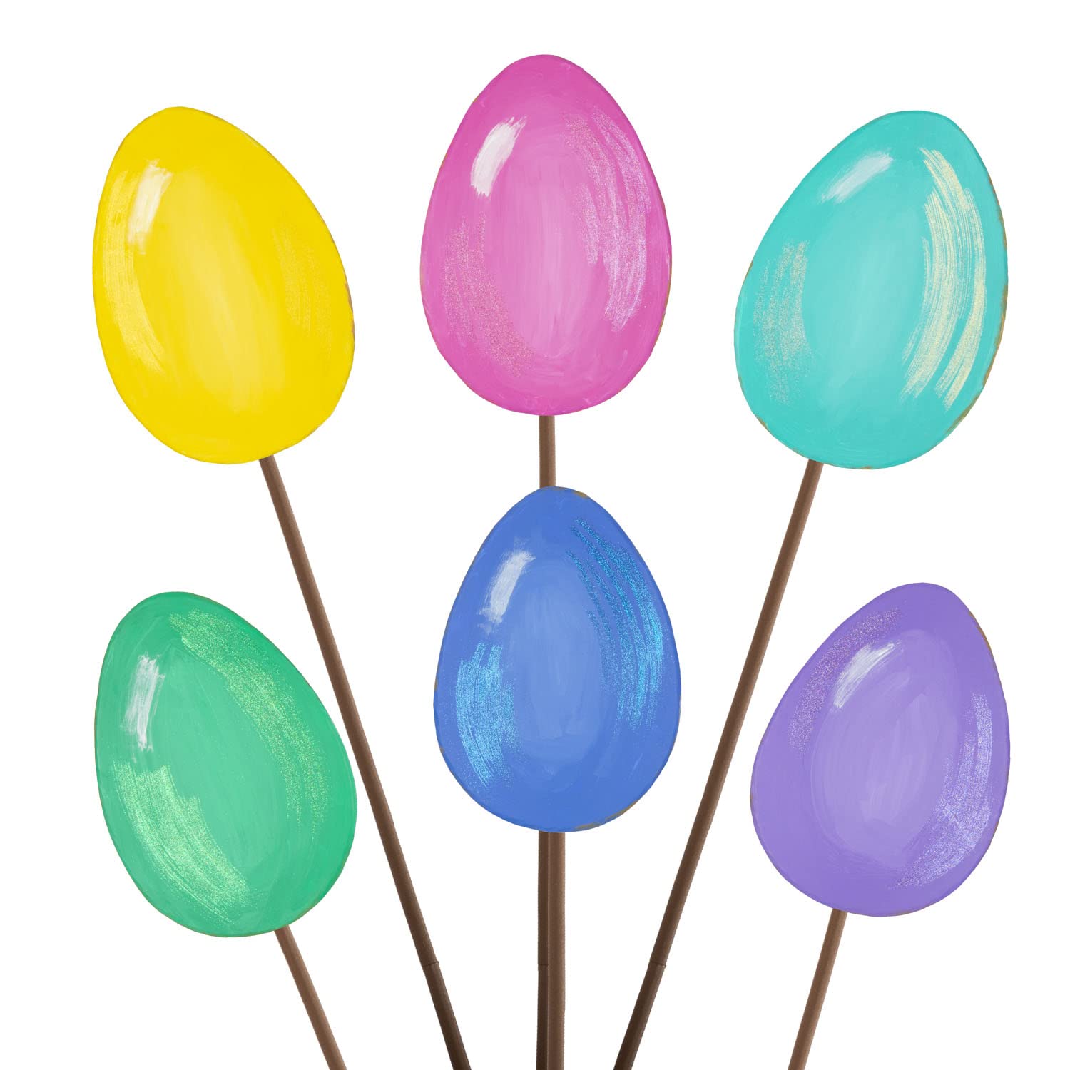 Vintage Round Top Collection - Classic Easter Egg Decorations, Set of 6 Metal Eggs - Perfect for Easter Basket Fillers, Spring Home Decor & Holiday Table Centerpieces