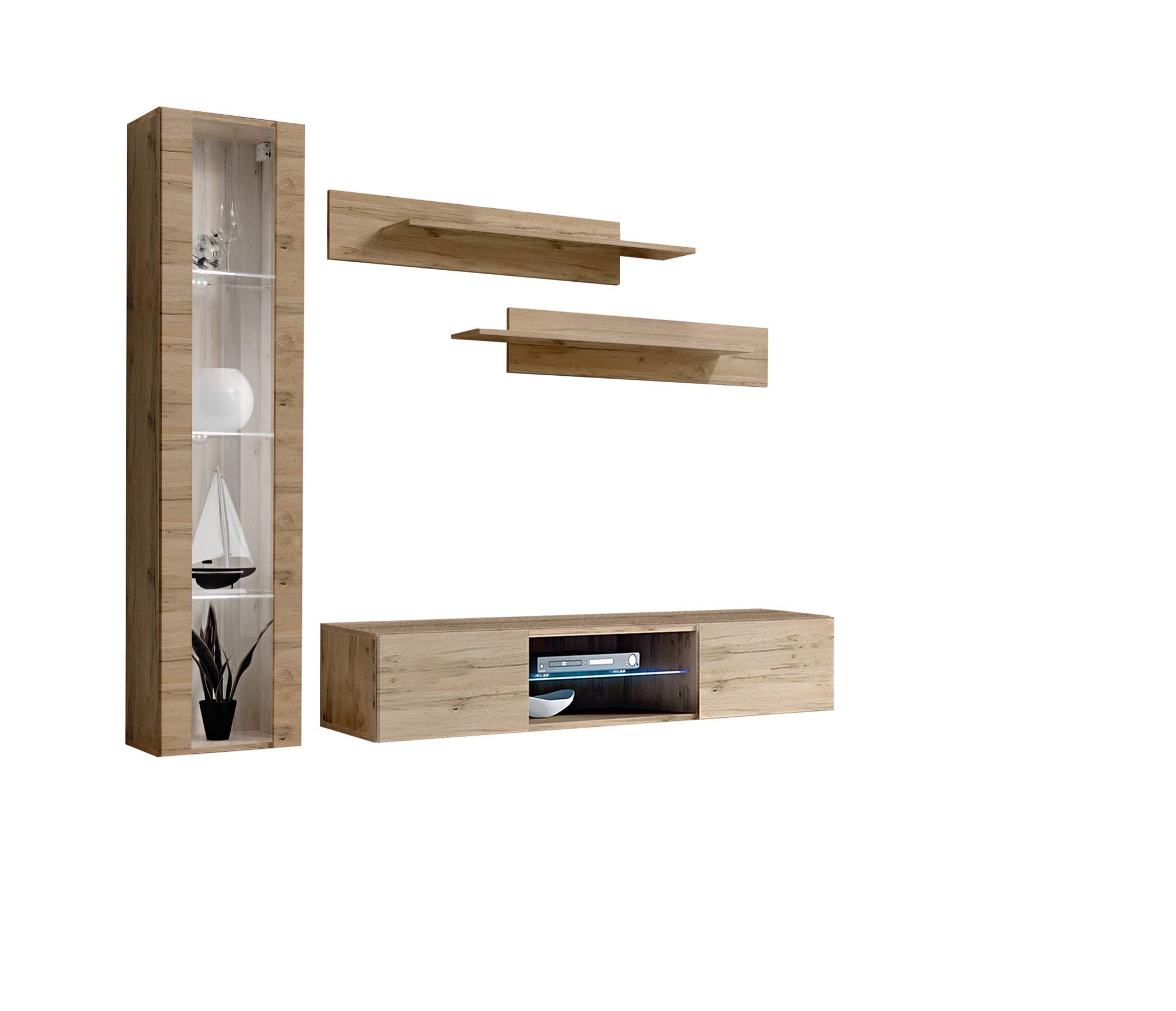 Modern Oak TV Stand Wall Mounted - Fly G2 33