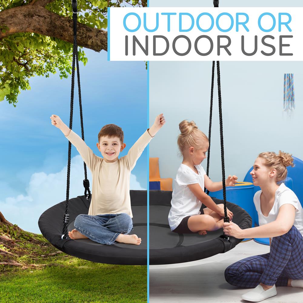 Kids Hanging Swing Seat - Indoor/Outdoor Play Swing for Children - Perfect for Backyard, Playroom & Treehouse Fun