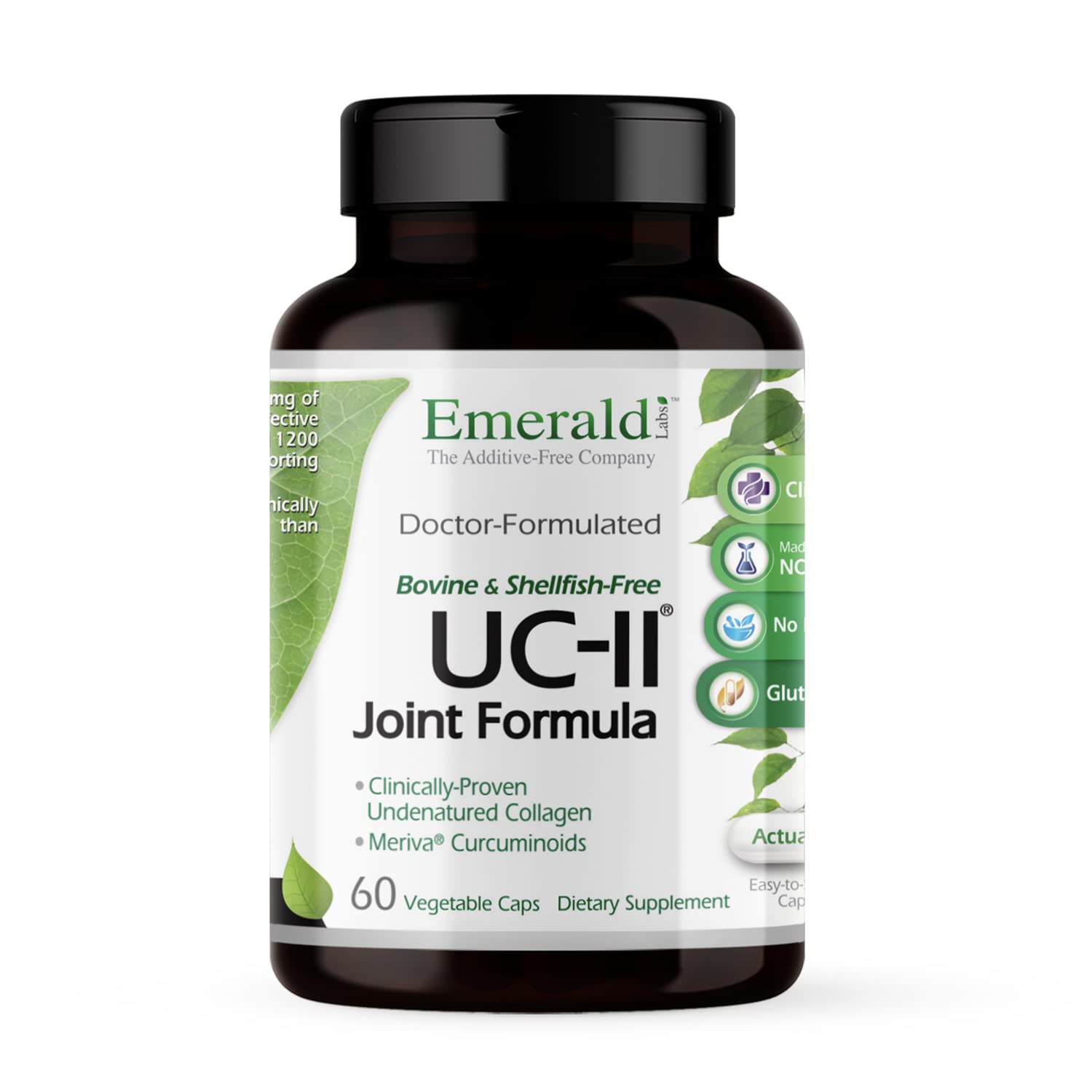 EMERALD LABS UC-II Joint Formula with Undenatured Type II Collagen, Bioperine & Turmeric Extract - Supports Joint Health, Mobility & Flexibility - 60 Vegan Capsules - Ideal for Athletes, Seniors & Active Lifestyles