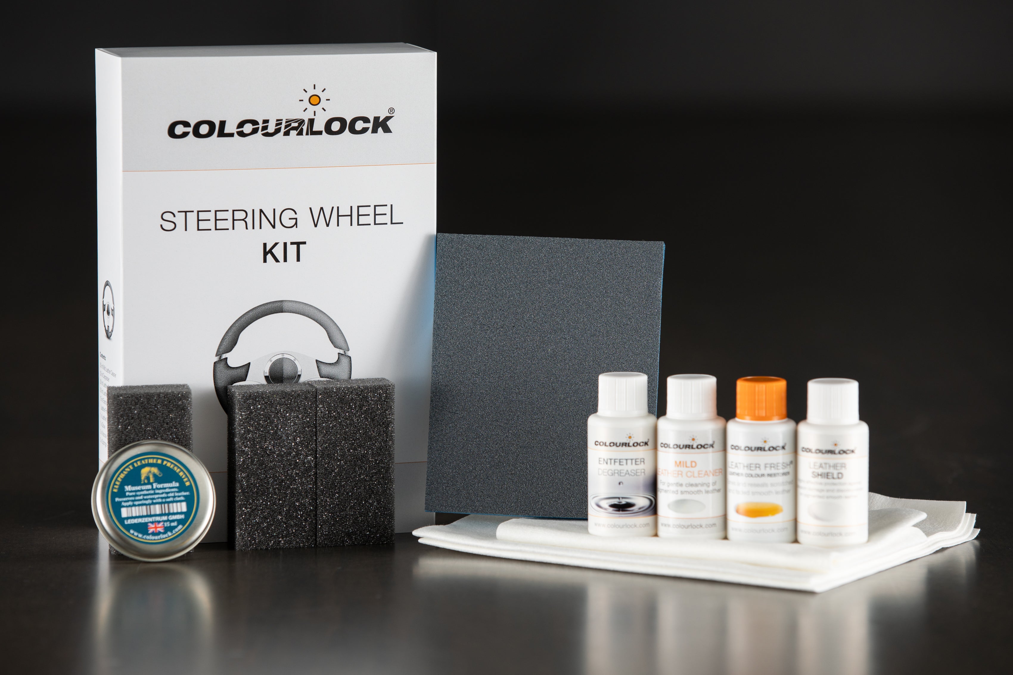 Colourlock Premium Leather Steering Wheel Repair Kit - Restore & Protect Car Interior - Perfect for DIY Auto Detailing & Leather Care