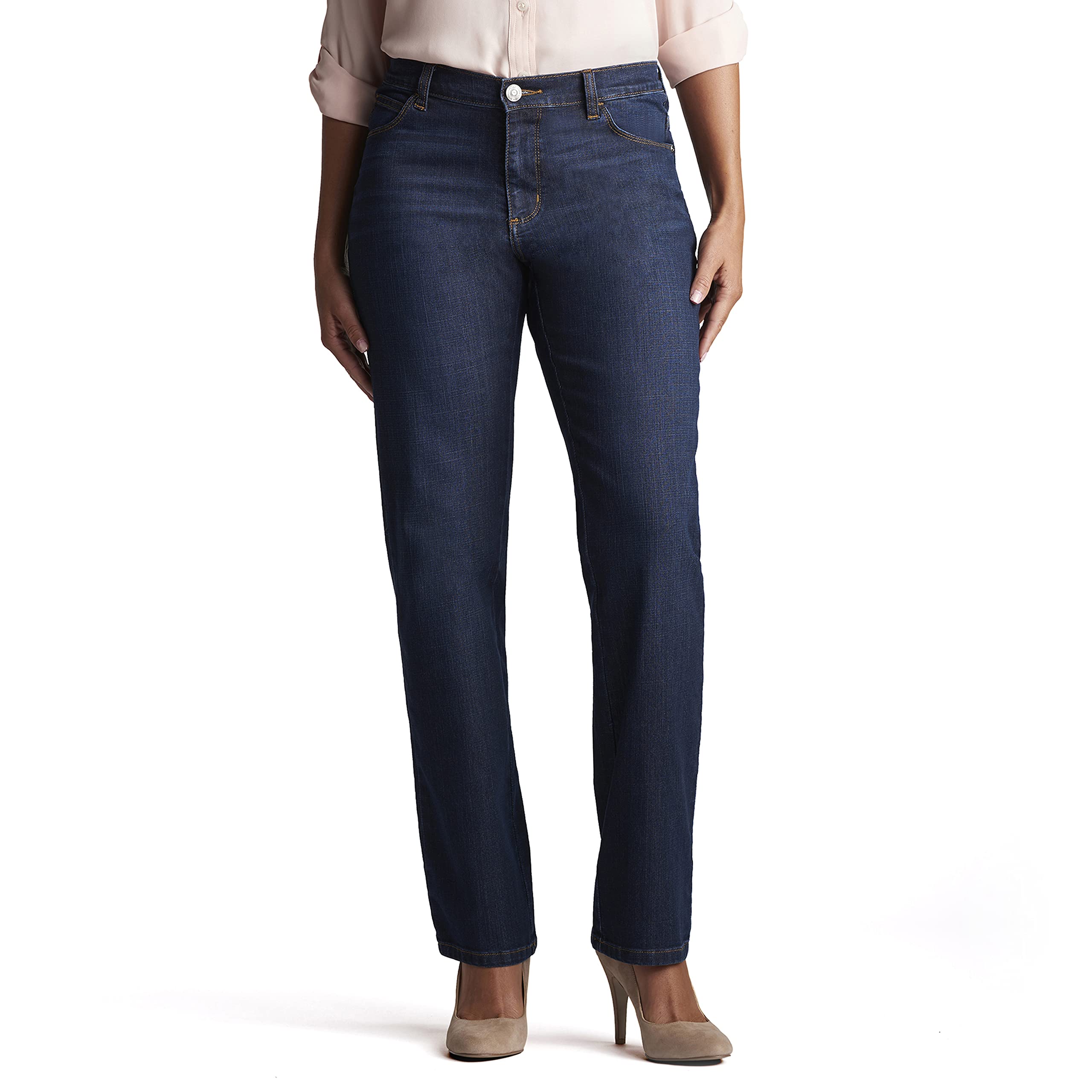 Lee Women's Relaxed Fit Straight Leg Jean - Comfortable Denim Pants for Casual Wear, Work & Everyday Outfits | Plus Size Available