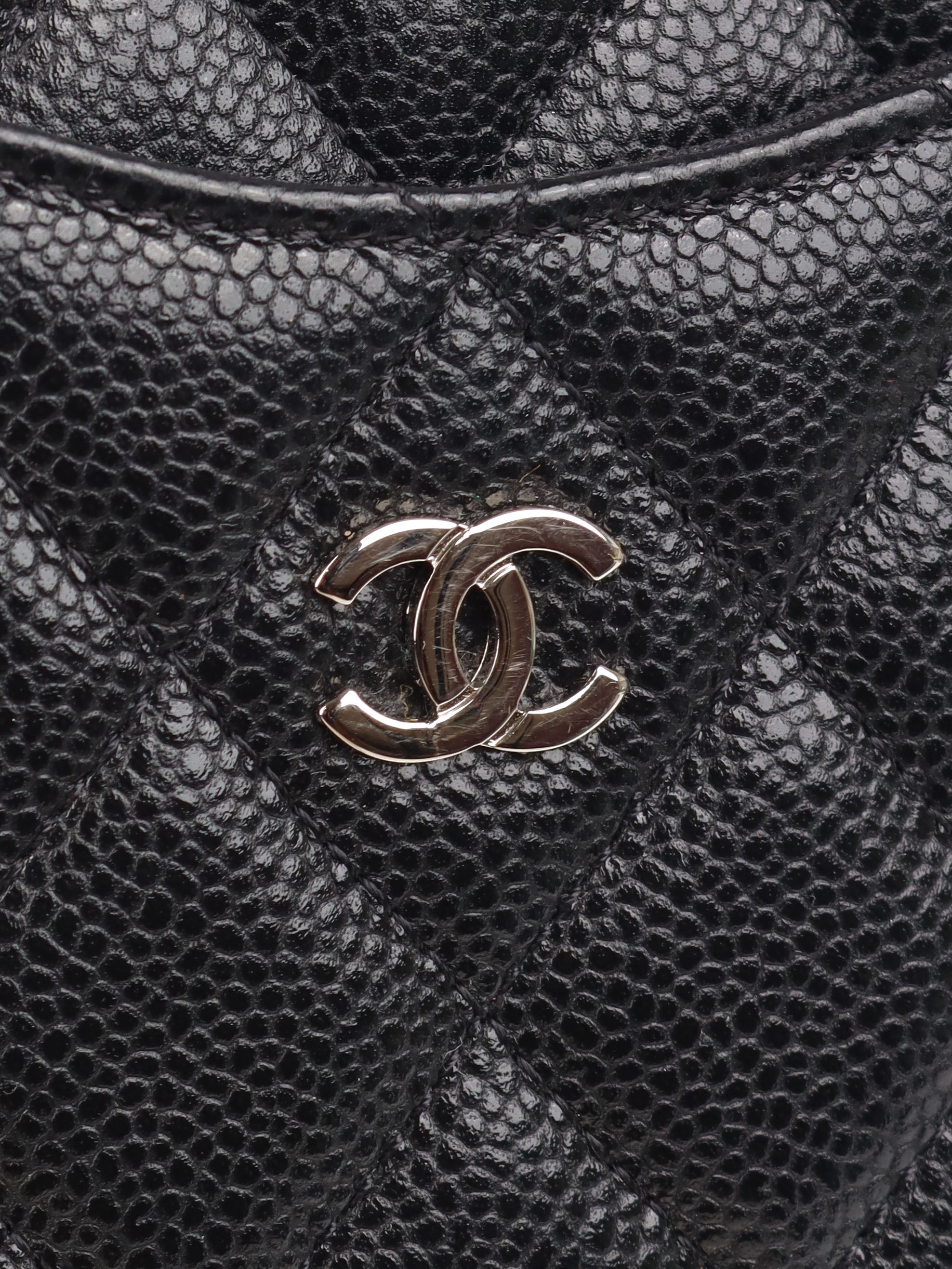 Chanel Black Caviar Leather Long Card Holder with Silver Hardware - Luxury Slim Wallet for Women, Perfect for Everyday Use & Travel