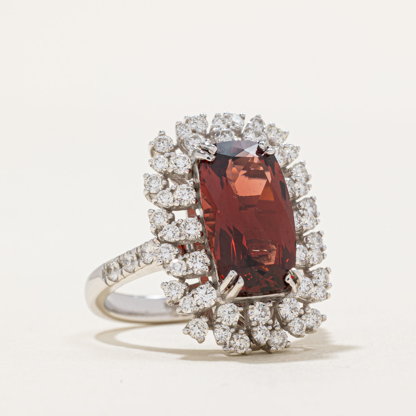 5.33ct Garnet & 1.43ctw Diamond Convertible Pendant & Ring - Size 6.5 | Elegant Jewelry for Women | Perfect for Weddings, Anniversaries & Special Occasions