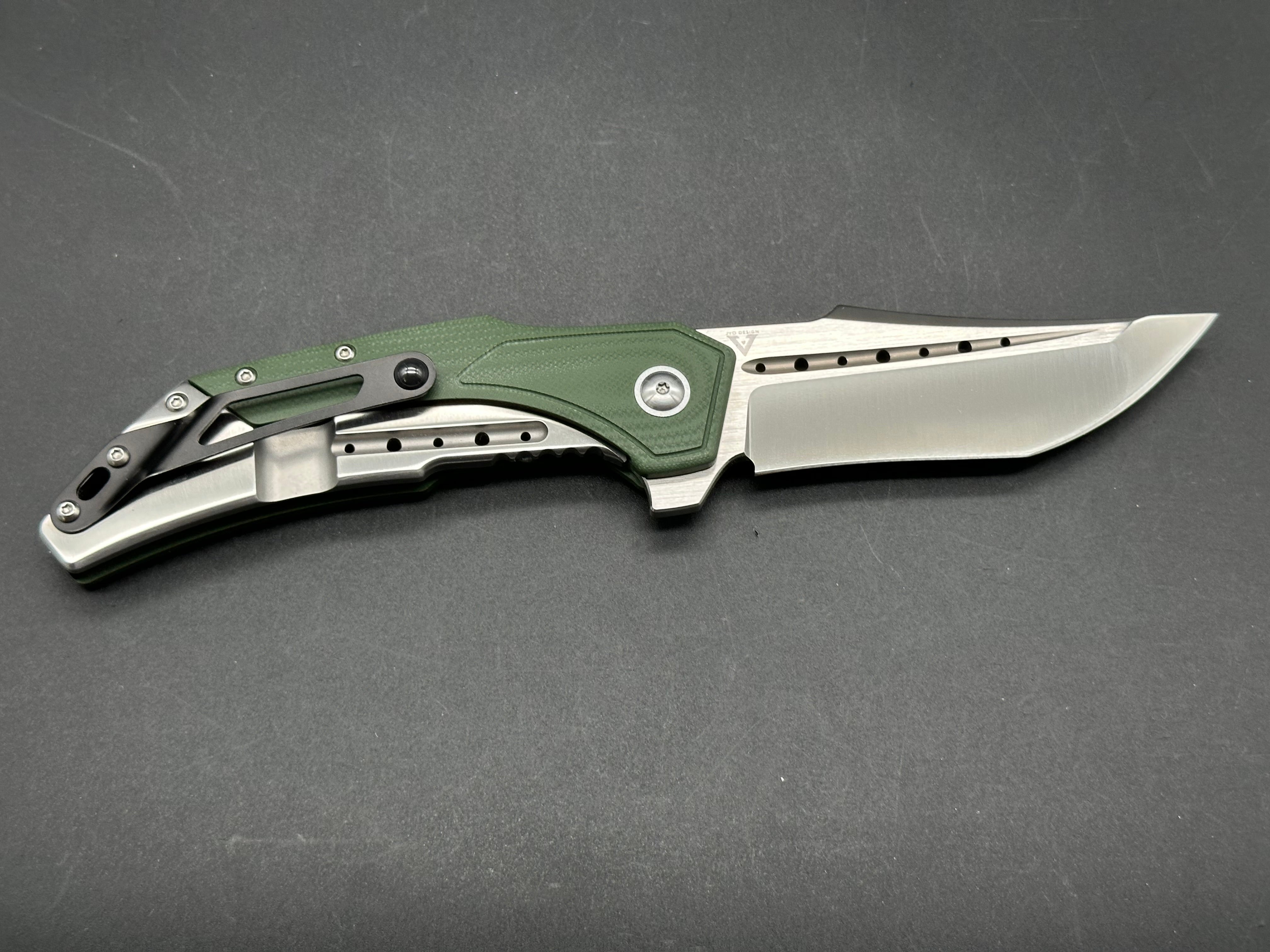 Begg Knives Astio Frame Lock Folding Knife - OD Green G10 Handle - EDC, Outdoor, Camping & Survival Gear