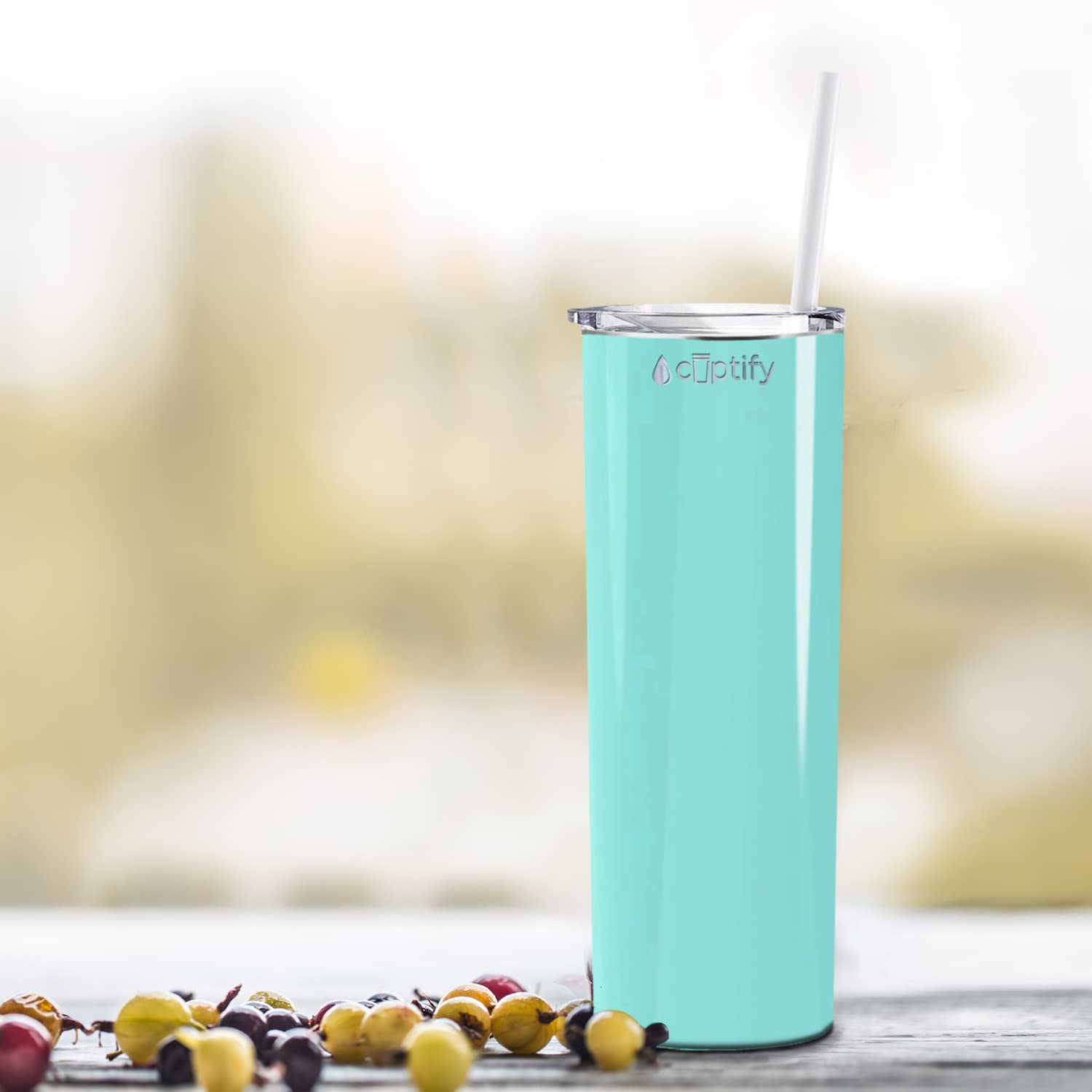 Cuptify 20 oz Stainless Steel Vacuum Insulated Travel Mug with Lid - Seafoam Gloss Finish, Double Wall Insulation for Hot & Cold Drinks - Perfect for Commuting, Office, Hiking and Outdoor Activities