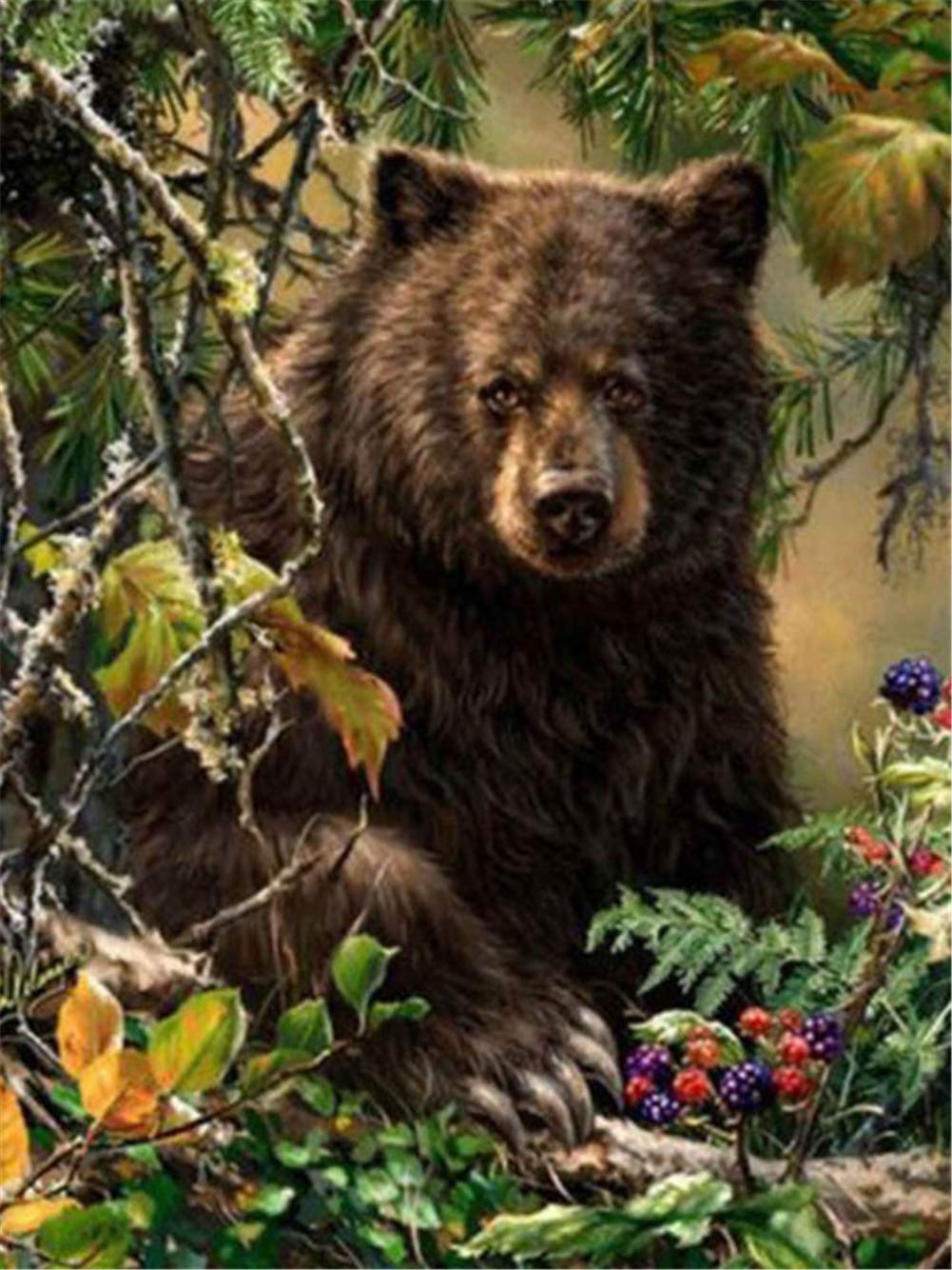 5D Diamond Painting Kit - Full Drill Large Size 60x80cm DIY Diamond Art Embroidery with Crystal Rhinestones - Bear Tree Round Drill Cross Stitch Gift for Home Decor, Wall Art for Living Room & Bedroom - Perfect for Relaxation, Stress Relief & Creative Hobbies