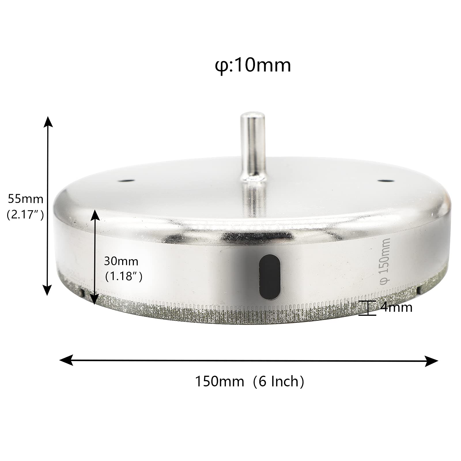 6 Inch Diamond Hole Saw Drill Bit Set for Ceramic, Glass, Tile, Porcelain & Marble - Perfect for Bathroom Renovation, Kitchen Backsplash & DIY Projects