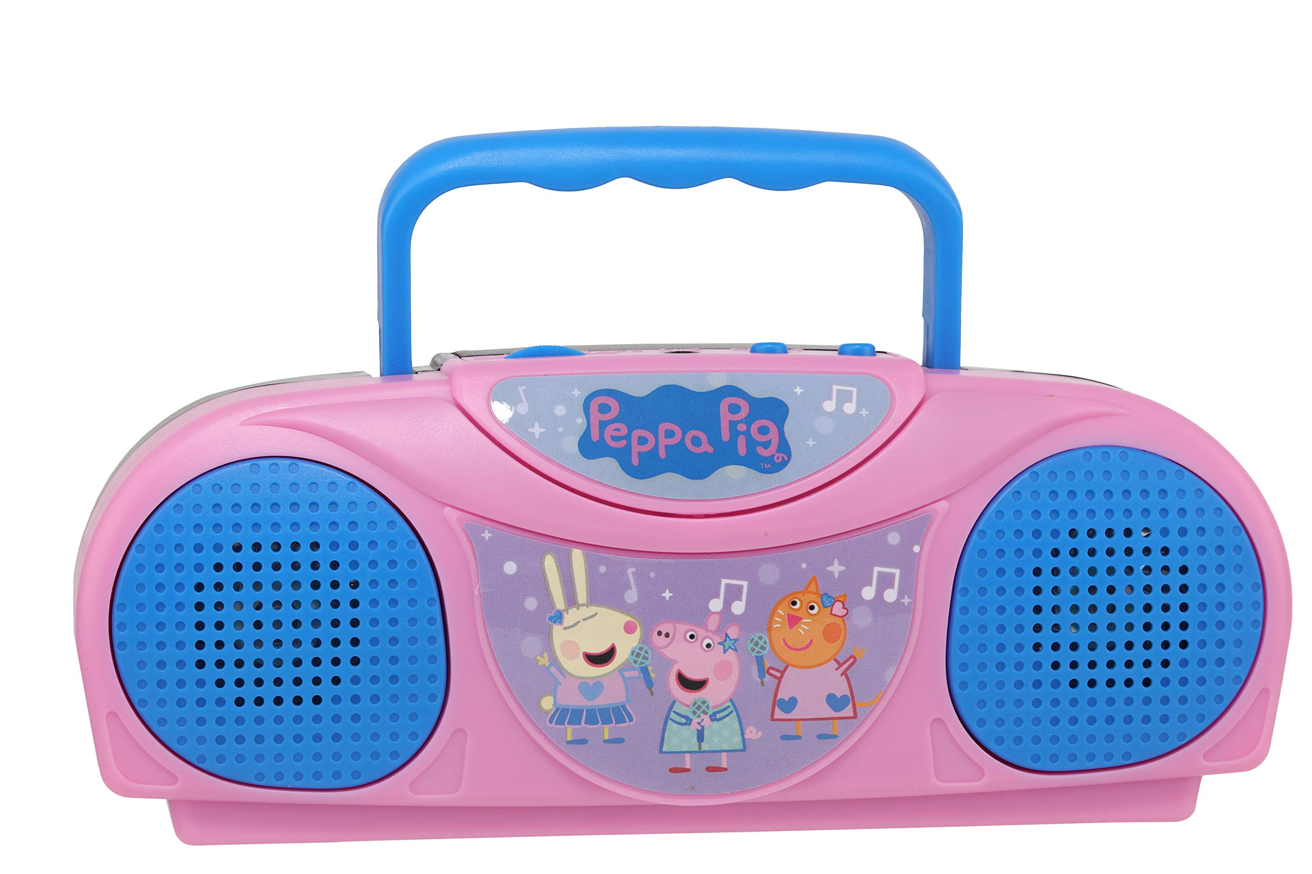 Peppa Pig Kids Karaoke Machine with Microphone - Portable Bluetooth Speaker for Singing & Radio, Compatible with iPhone/iPad/MP3 (Red/Blue) | Birthday Gift for Girls & Boys | Home Party & Car Travel Entertainment