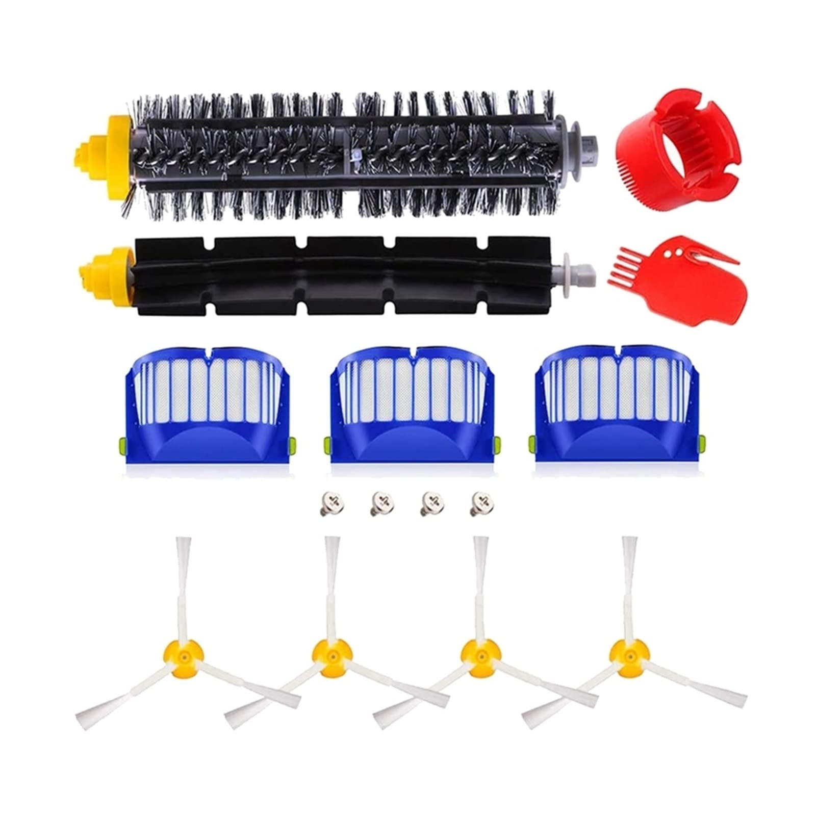 iRobot Roomba 600 Series (620 630 650 660) Replacement Vacuum Cleaner Parts Kit - Compatible Filter & Accessories Set in Beige | Home Appliance Spare Parts for Robotic Vacuum Maintenance | Perfect for Pet Hair Removal & Deep Cleaning Hard Floors