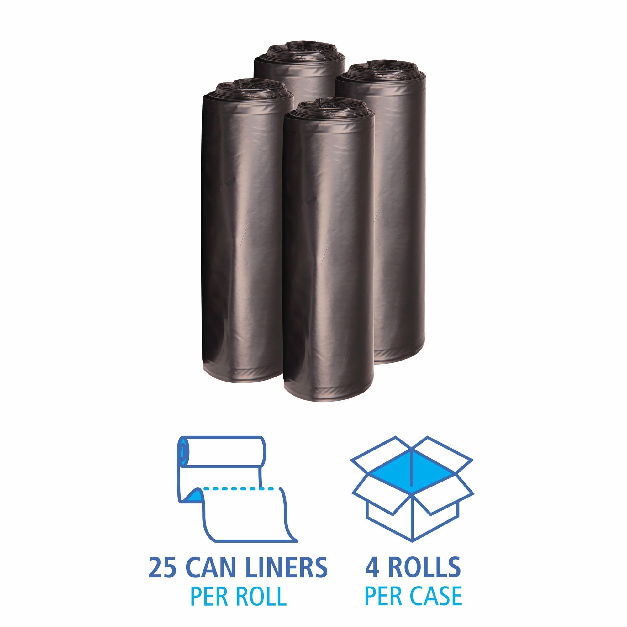 Eco-Friendly 33 Gallon Garbage Bags - Boardwalk Recycled LDPE Can Liners (1.6 mil, 33