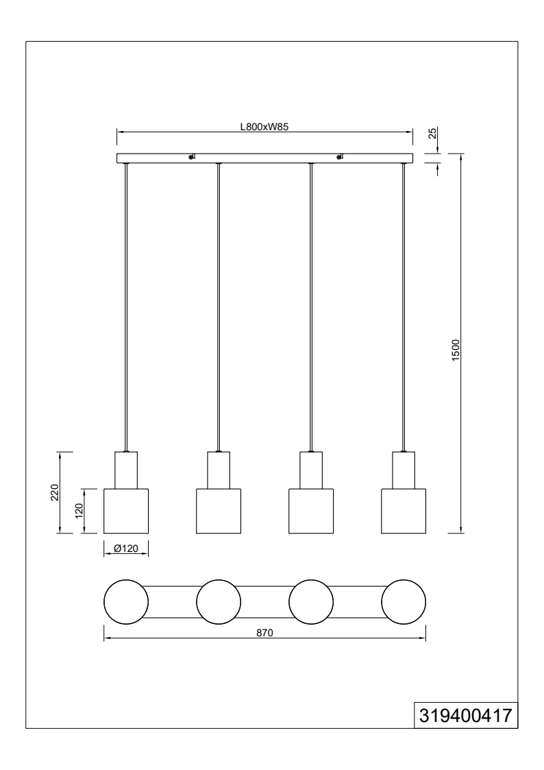 Agudo 4L/6L Linear Pendant Light - Modern Minimalist LED Hanging Fixture for Kitchen Island, Dining Room, and Office Lighting