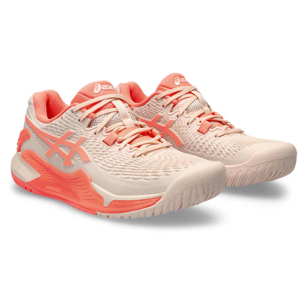 ASICS Gel Resolution 9 Women's Tennis Shoes - Pink/Sun Coral | High-Performance Court Shoes for Women | Perfect for Competitive Tennis & Training Sessions