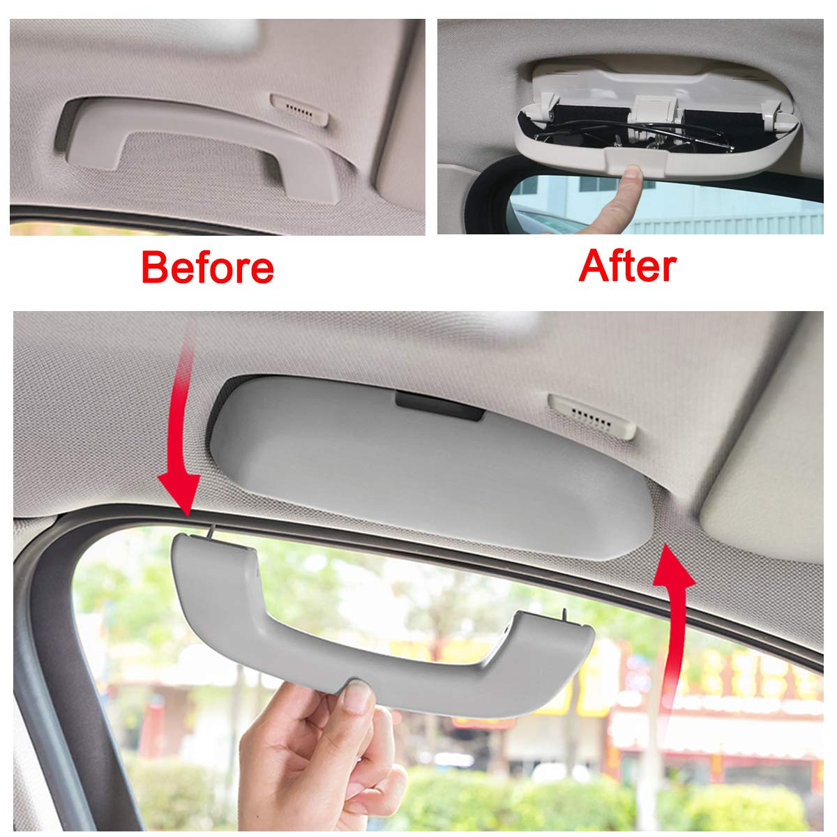 BMW Sunglasses Holder for 1 3 5 6 7 X3 X5 X7 Series - Black Glasses Storage Case Replacement for Driver Side Overhead Grab Handle (Fits F30 F31 F80 F34 F10 F11 F25 G20 G30 G31 G32 G11 G12 G01 G05 G07) - Perfect for Car Organization & Accessories Storage