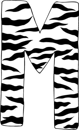 Zebra Animal Print Alphabet Letter Decals A to Z - 10 Inch Self-Adhesive Stickers for Kids Room Decor, Classroom, Nursery Wall Art & DIY Crafts