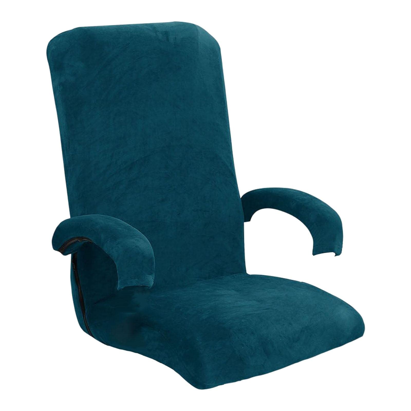 Swivel Computer Chair Cover with Zipper - Dark Blue Slipcover for Office Chairs | Rotating Chair Protector for Home & Office Workspace