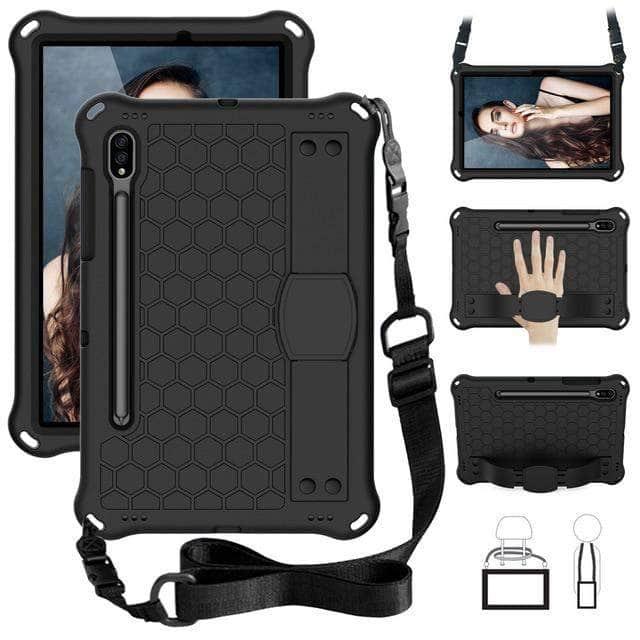 Samsung Galaxy Tab S7 T870 T875 Shockproof Rugged Case with Honeycomb Armor Protection - Perfect for Construction, Outdoor Work & Extreme Sports
