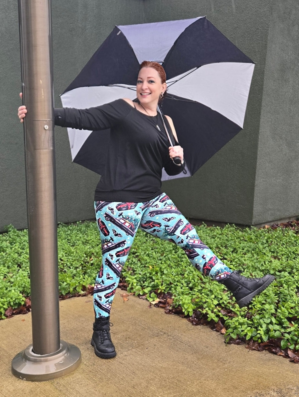Goth Creepmas Christmas Ride Semi-Exclusive Handcrafted Vibrant Leggings | Unique Holiday Fashion for Gothic Christmas Parties & Alternative Festive Outfits