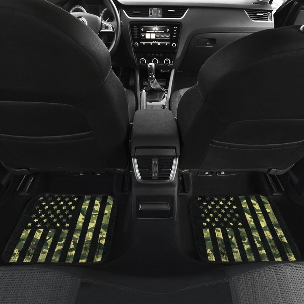 Thin Green Line American Flag Car Floor Mats - Durable Non-Slip Custom Floor Liners for Police, Military & First Responders | Perfect for Trucks, SUVs & Sedans
