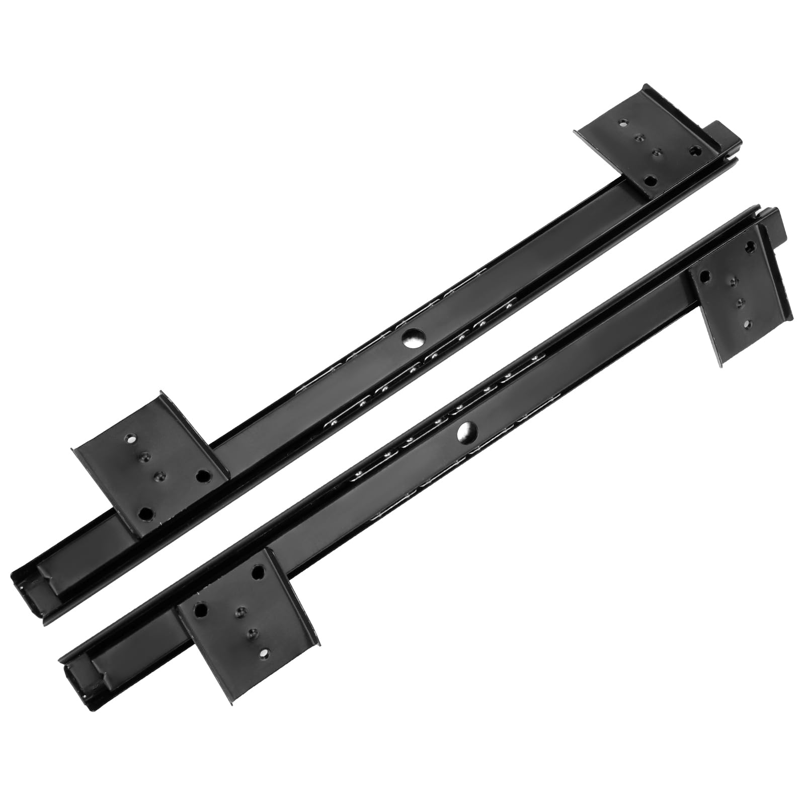 14-Inch Black Under Desk Keyboard Slide Tray - Heavy Duty Keyboard Drawer Slides for Computer Desk, Cabinet & Furniture Rails (14