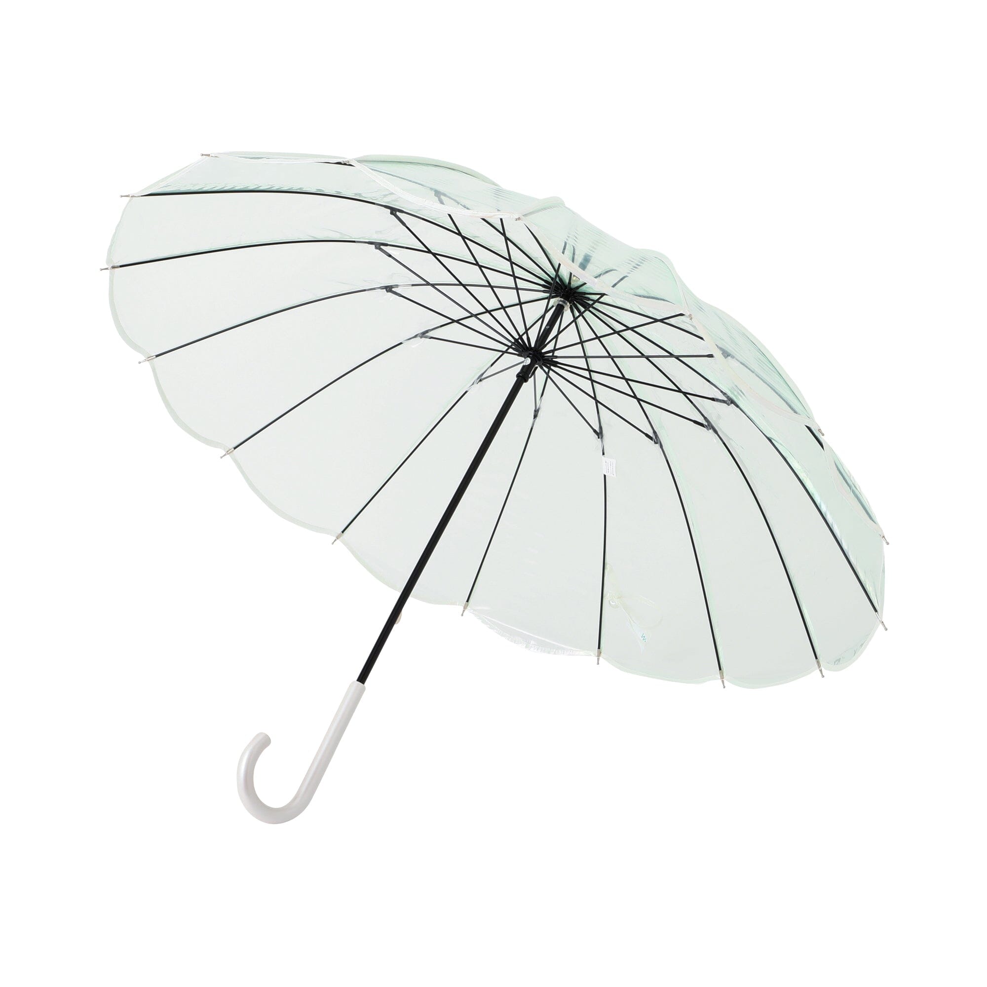 Mermaid Print Long Umbrella - 55cm Mint Green Waterproof Rain Umbrella for Women & Girls - Perfect for Beach, Pool, and Outdoor Activities