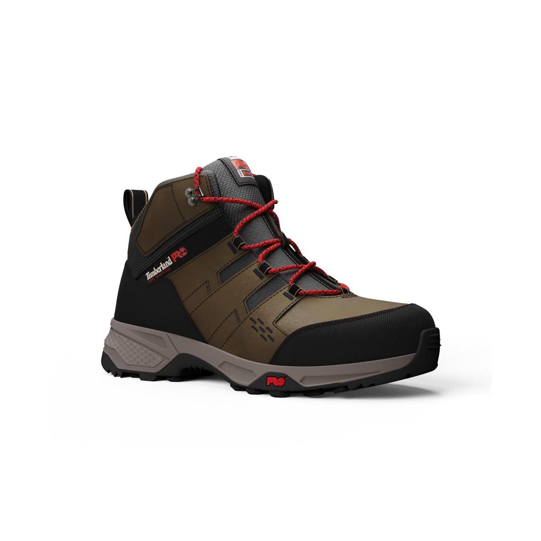 Switchback Lt 6 Inch Steel Toe Work Boots for Men - Brown/Red Safety Shoes - OSHA Compliant Work Boots for Construction, Warehouse & Outdoor Jobs