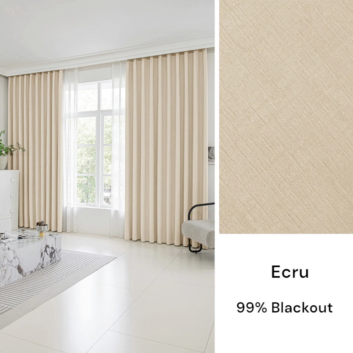 Rachel Textured Chenille Blackout Curtains for Bedroom - Thermal Insulated Noise Reducing Window Drapes, Custom Size Available, Perfect for Nursery, Living Room & Home Theater