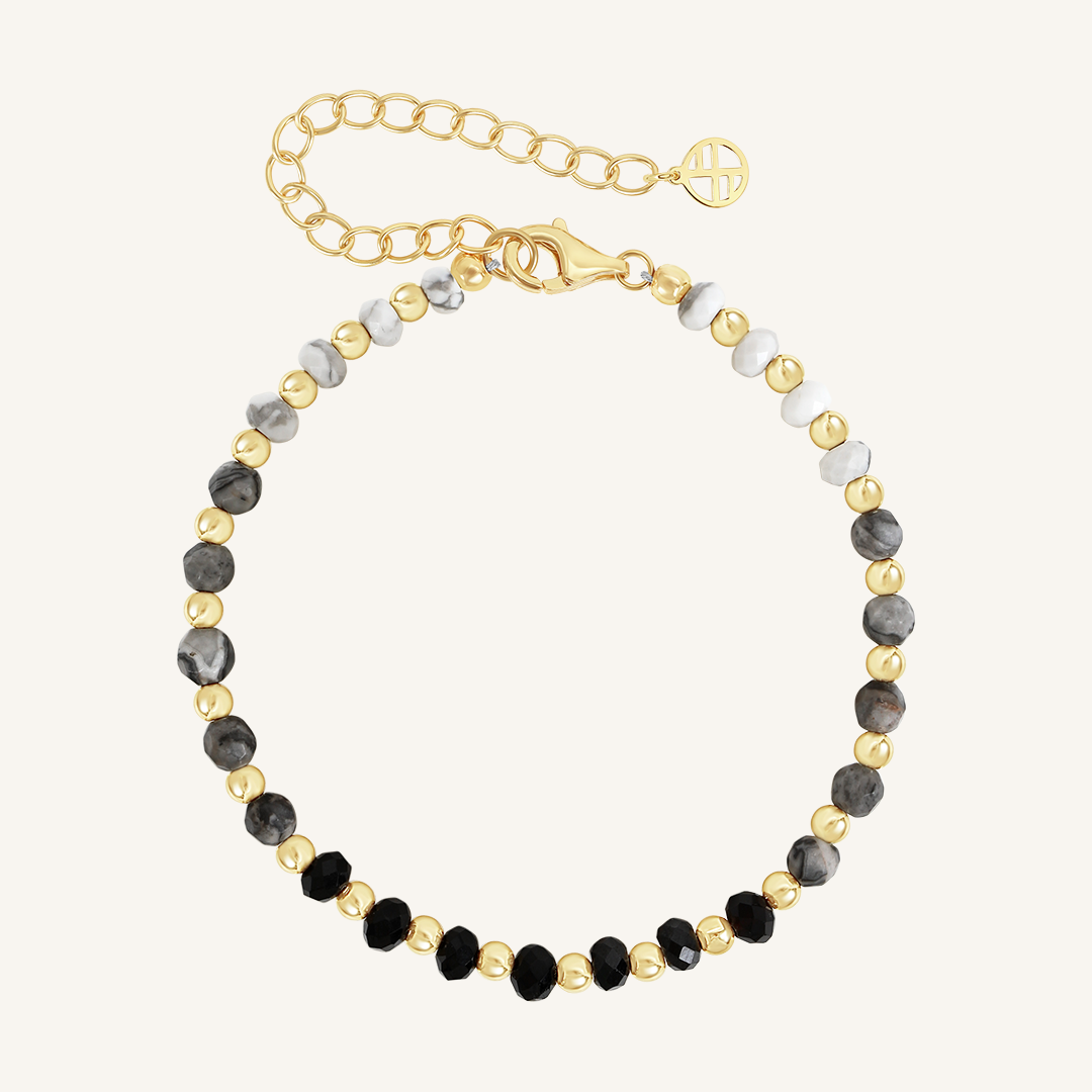 Black Spinel Ombre Bracelet - Natural Energy Stone Jewelry for Women, Healing Crystal Bracelet for Positive Vibes & Stress Relief - Perfect for Meditation, Yoga & Spiritual Healing
