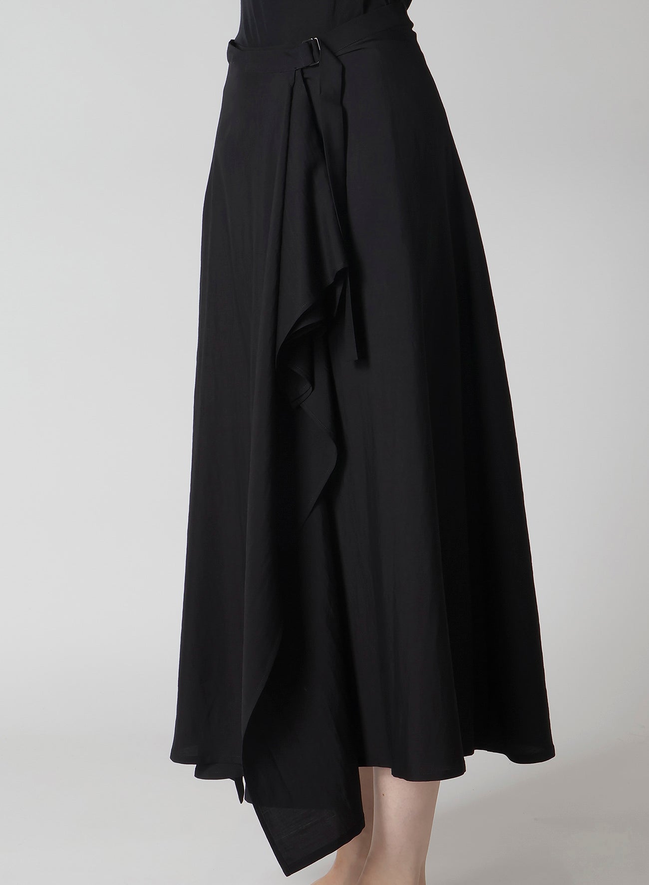 Cu/W High Twisted Gabardine Flare Wrap Skirt - Elegant Women's Fashion Skirt for Office, Party & Casual Wear