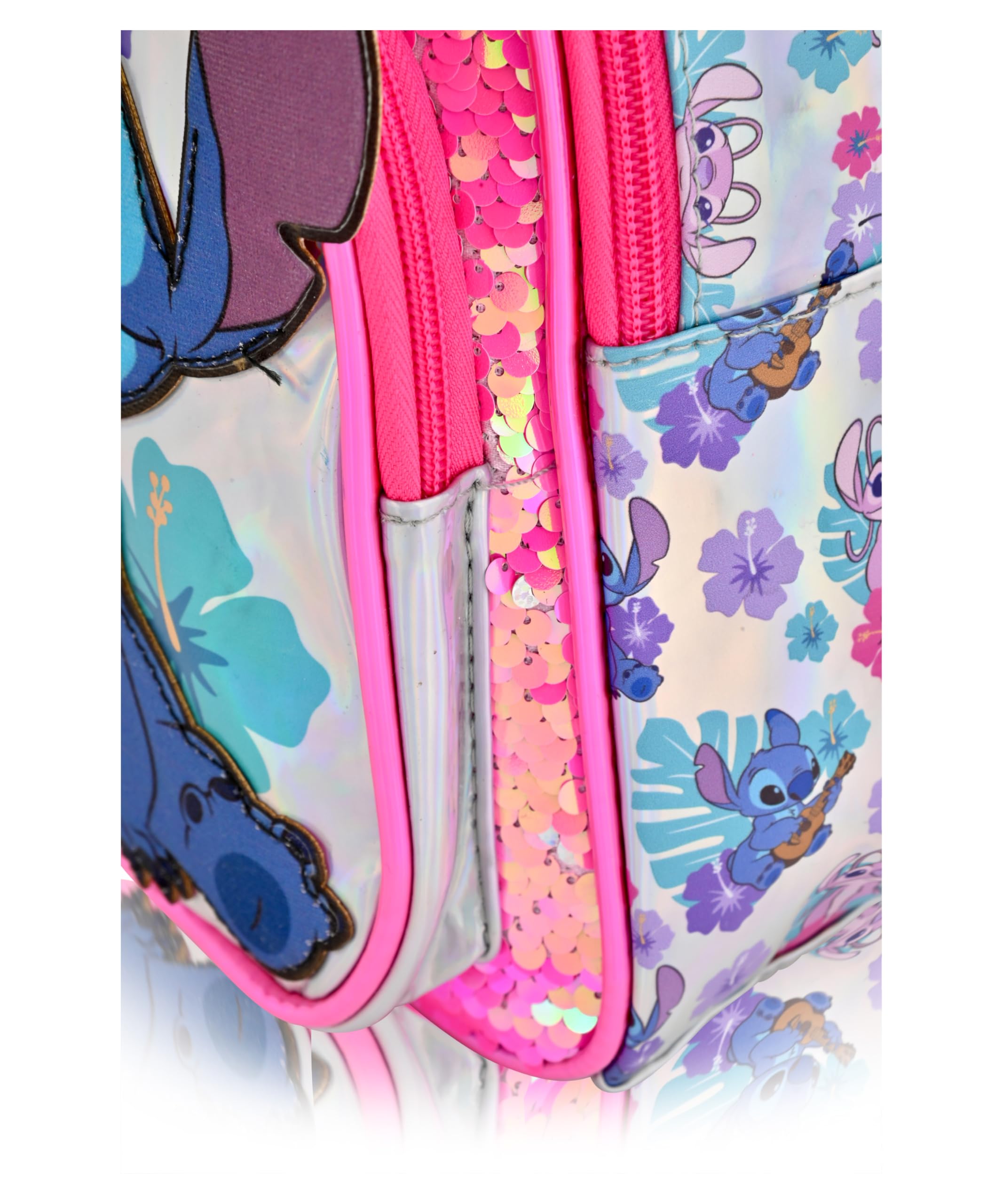 Disney Stitch Backpack for Kids - Sparkly Sequined Mini Backpack Purse for Girls & Boys, Cute Toddler School Bag | Perfect for School, Travel, and Disney Theme Park Visits