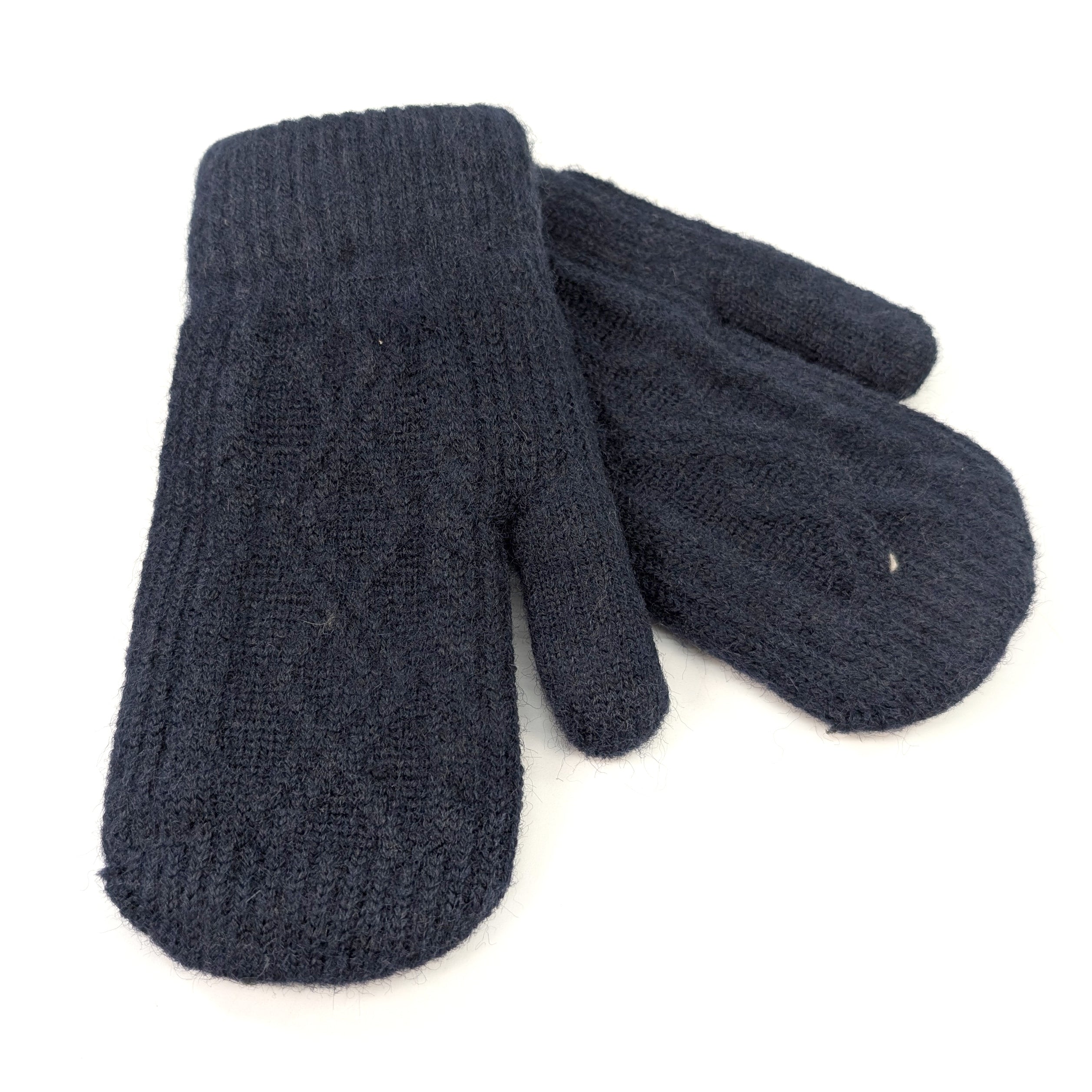 Warm Cable Knit Children's Mittens for Boys & Girls - Medium Size, Navy Blue - Perfect for Winter Play, Snow Days & Outdoor Activities