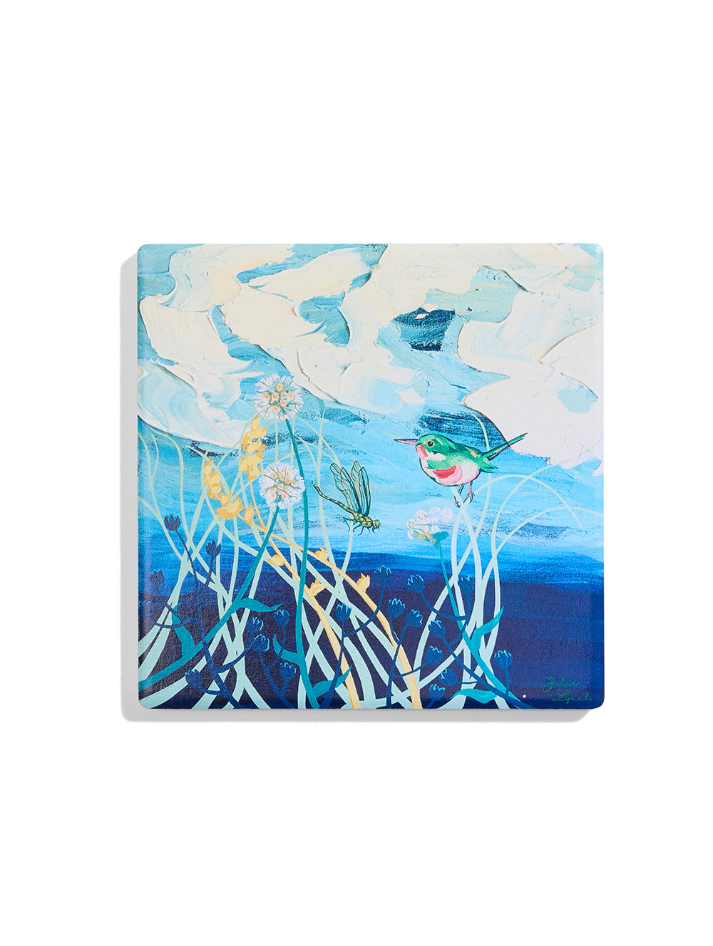 Dragonfly Coaster Set - Absorbent Ceramic Drink Coasters for Home & Office Decor - Perfect for Coffee Tables, Bars, and Kitchen Use