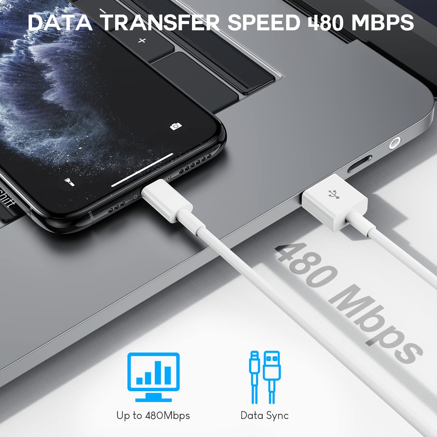 Apple MFi Certified iPhone Charger 2 Pack - 10ft Lightning Cable with USB Wall Charger Block, Fast Charging & Data Sync for iPhone 13/12/11 Pro/SE/XS/X/XR/8/7, iPad & AirPods - Perfect for Home, Office & Travel Use