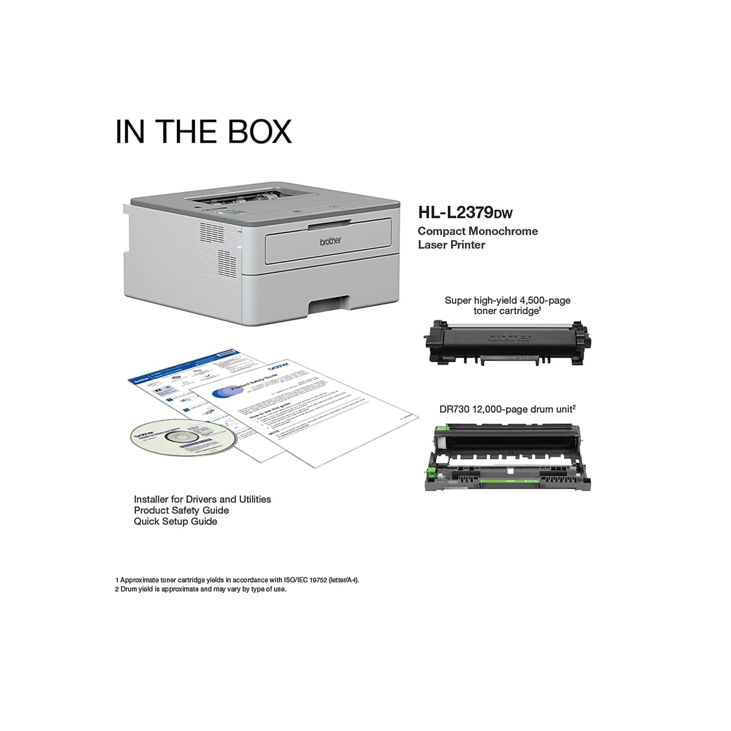 Brother HL-L2379DW Wireless Monochrome Laser Printer with Duplex Printing | Fast 36ppm | High Yield Toner | Works with Mac/PC | Ideal for Home Office & Small Business Printing Needs