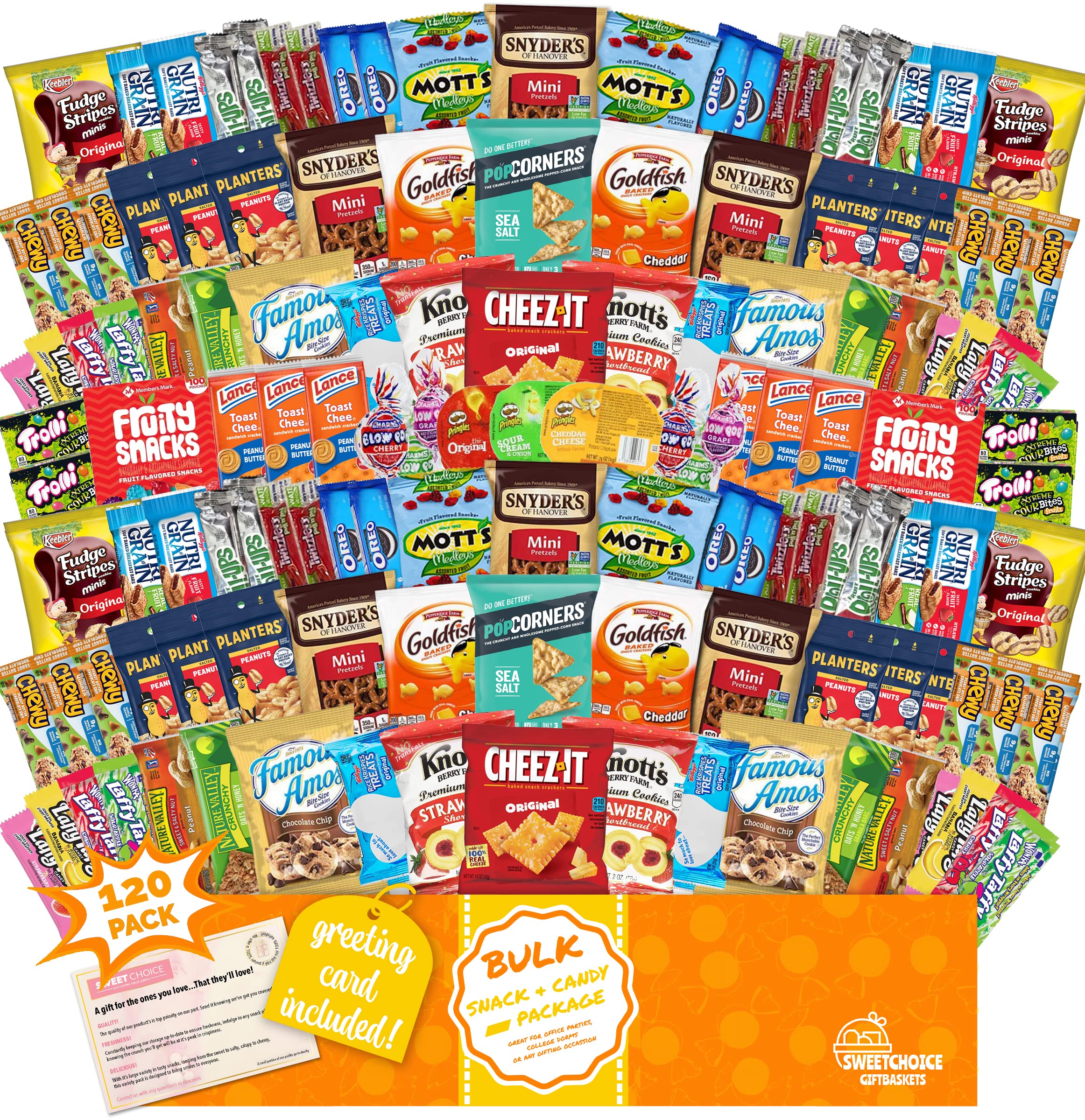 Easter Snack Box Care Package (120 Count) - Variety Candy, Chips & Cookies Gift Set for College Students, Military, Work or Home - Perfect for Holidays, Gifts & Care Packages