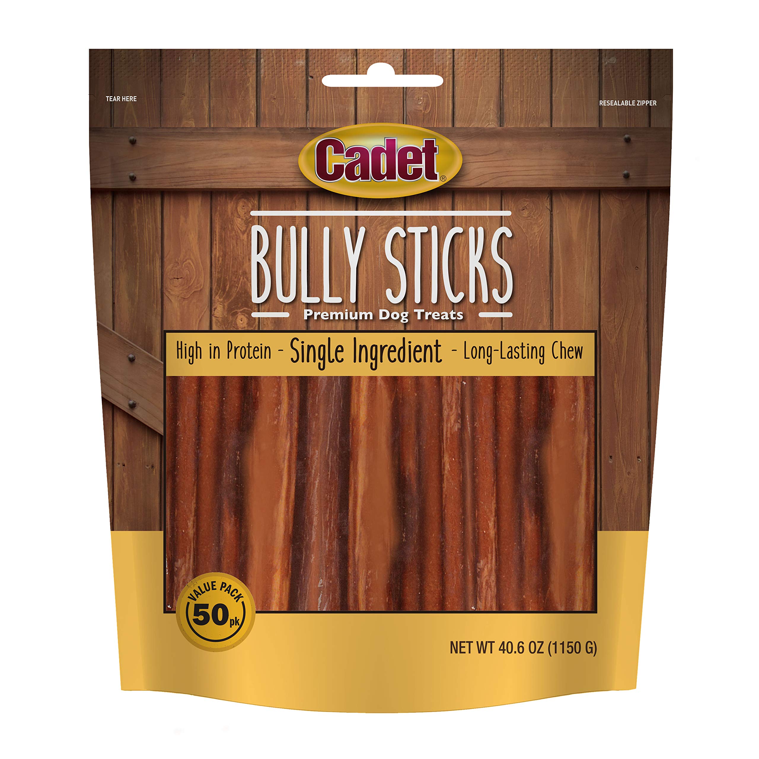 Premium Natural Beef Bully Sticks for Small Dogs – Grain-Free, High Protein, Low Fat Dog Chews – Long-Lasting Dental Treats for Aggressive Chewers (50 Count) – Perfect for Training Rewards & Anxiety Relief