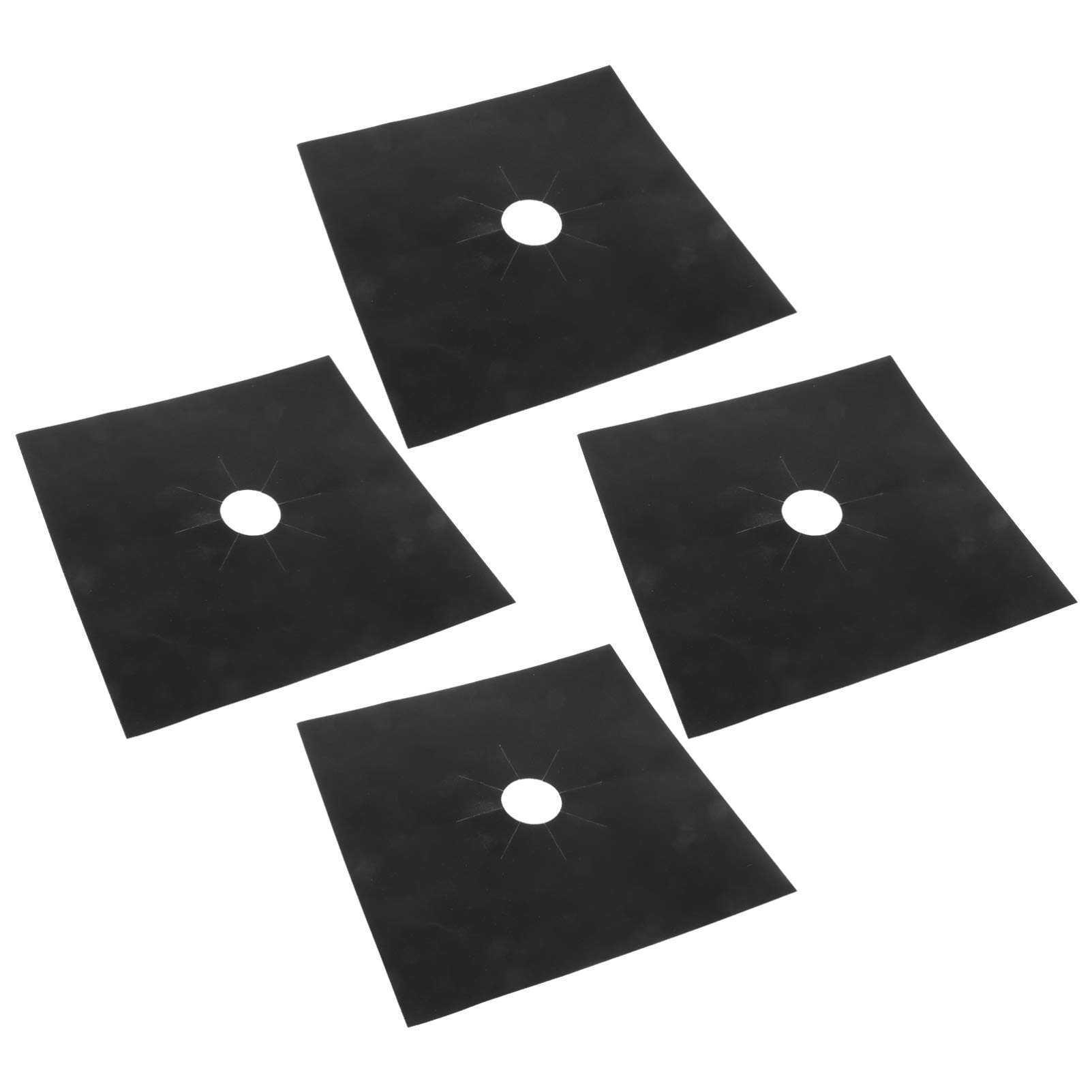 Hemoton 4-Piece Gas Range Cover Set - Reusable Stove Top Protector, Non-Stick Hob Liner for Gas Stoves (Black) - Perfect for Kitchen Safety & Easy Cleaning During Cooking
