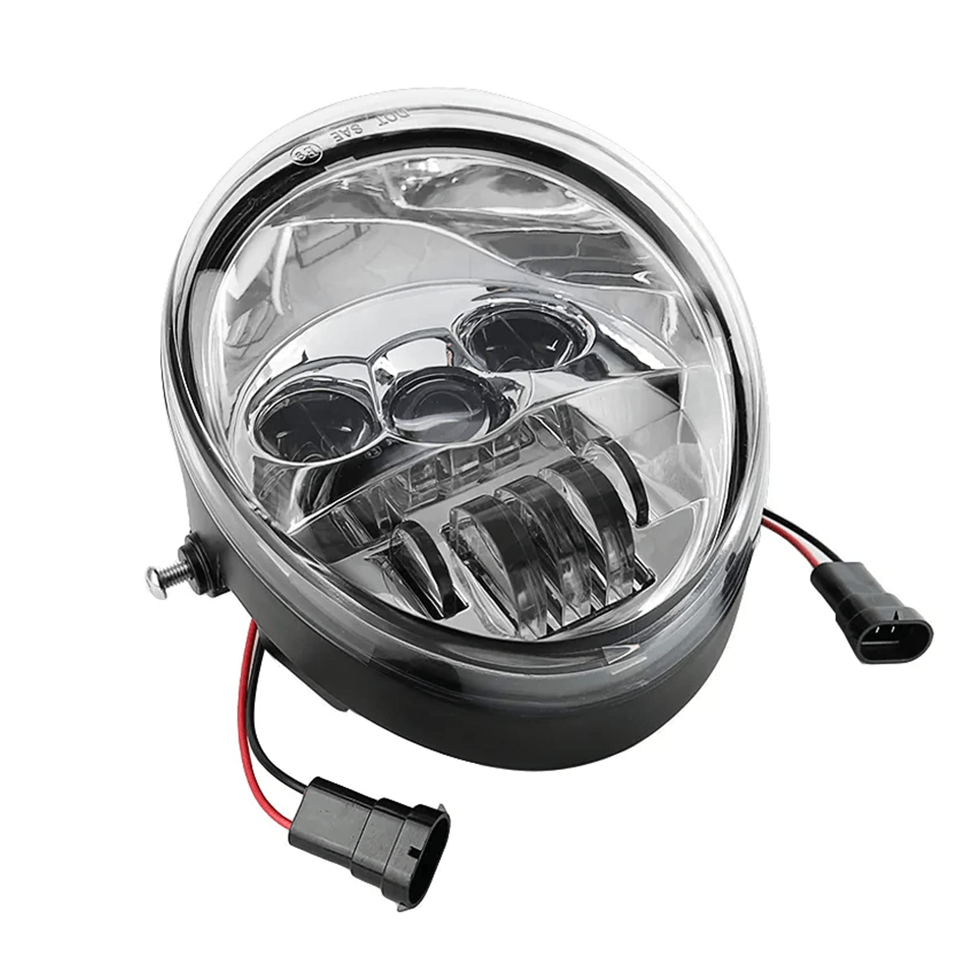 Eagle Lights 8900VC Oval Projection LED Motorcycle Headlight Kit - Chrome Finish for Harley, Honda, Yamaha & More - High Visibility for Night Riding & Off-Road Adventures