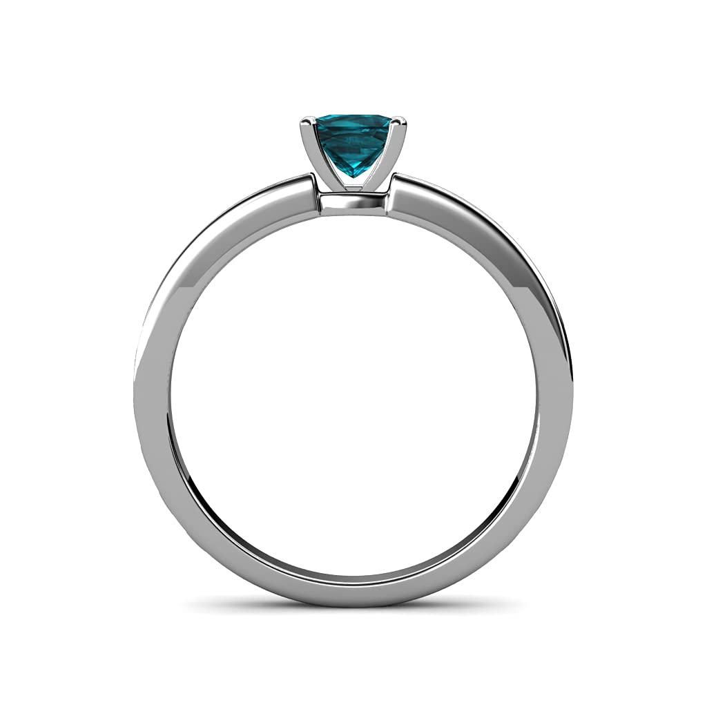 TriJewels Princess Cut London Blue Topaz 7/8 ct Infinity Solitaire Engagement Ring in 14K Gold - Perfect for Proposals, Anniversaries & Special Occasions
