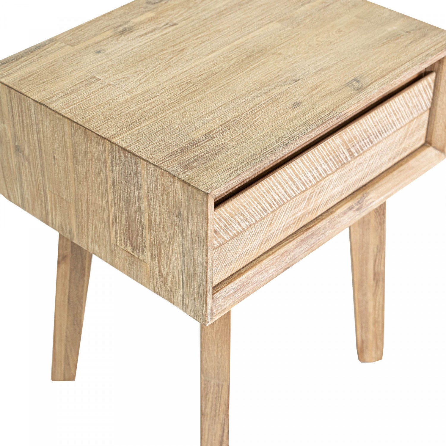 Abenra 1 Drawer Nightstand - Light Driftwood Finish Bedside Table for Bedroom, Compact Storage Side Table with Drawer - Perfect for Small Spaces, Apartments & Guest Rooms