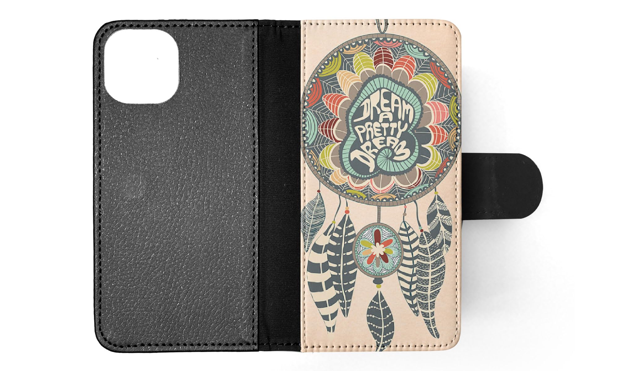 **Mystic Dream Catcher Flip Wallet Phone Case for Apple iPhone 15 - Stylish & Protective Cover with Card Holder - Perfect for Travel, Work & Everyday Use**