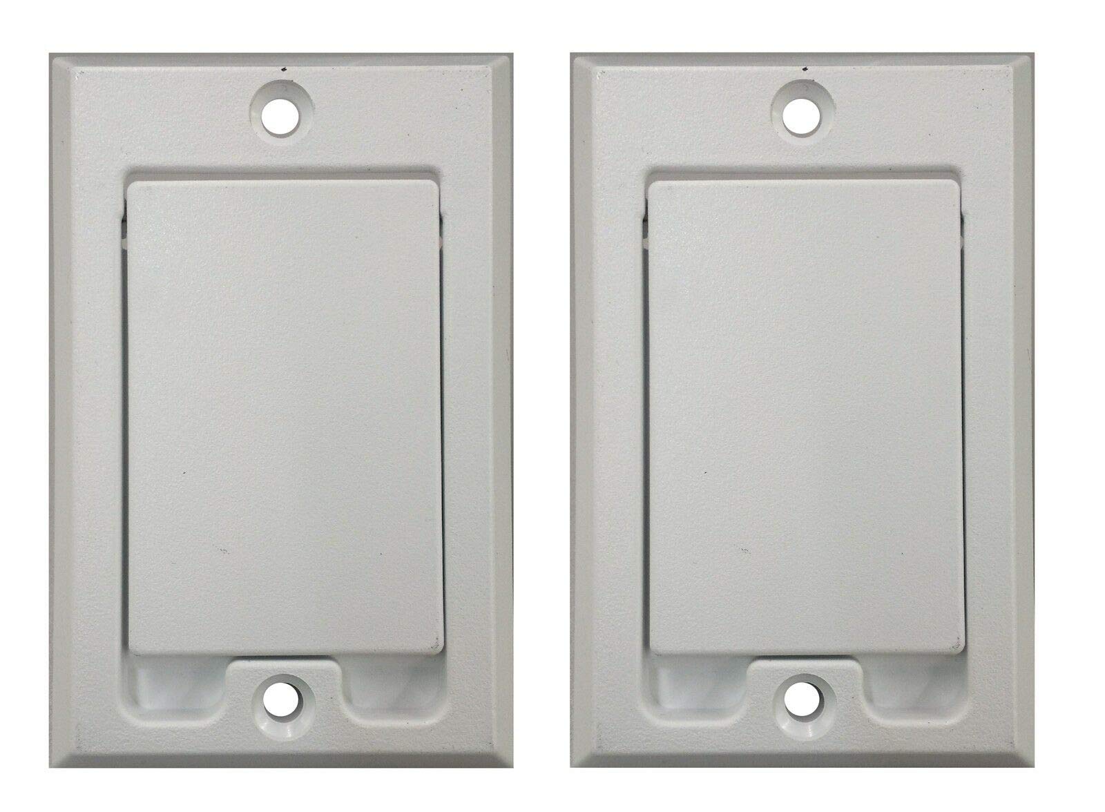 2-Pack White Central Vacuum Square Door Inlet Wall Plate - Compatible with Nutone & Beam VacuFlow Systems - Perfect for Home & Garage Vacuum Installations