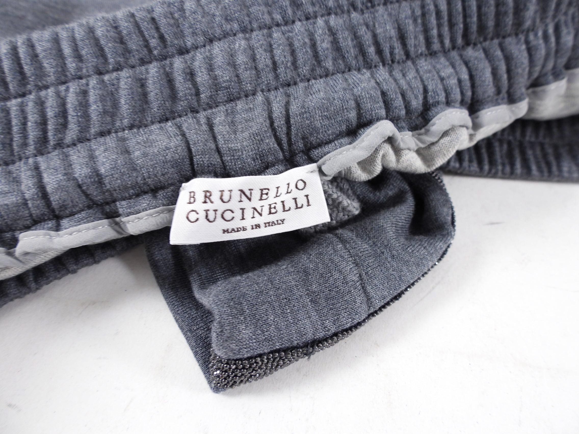 Brunello Cucinelli Grey Wide Leg Monili Stripe Jogging Pants for Women - Comfortable Lounge Pants for Casual Wear, Yoga & Travel