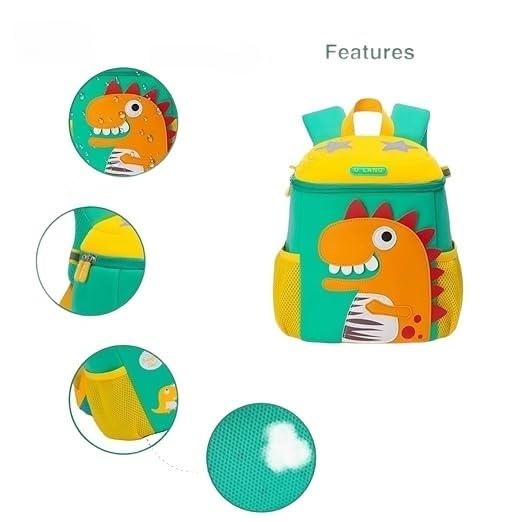 3D Dino Backpack for Kids - Cute Kindergarten School Bag for Daily Use