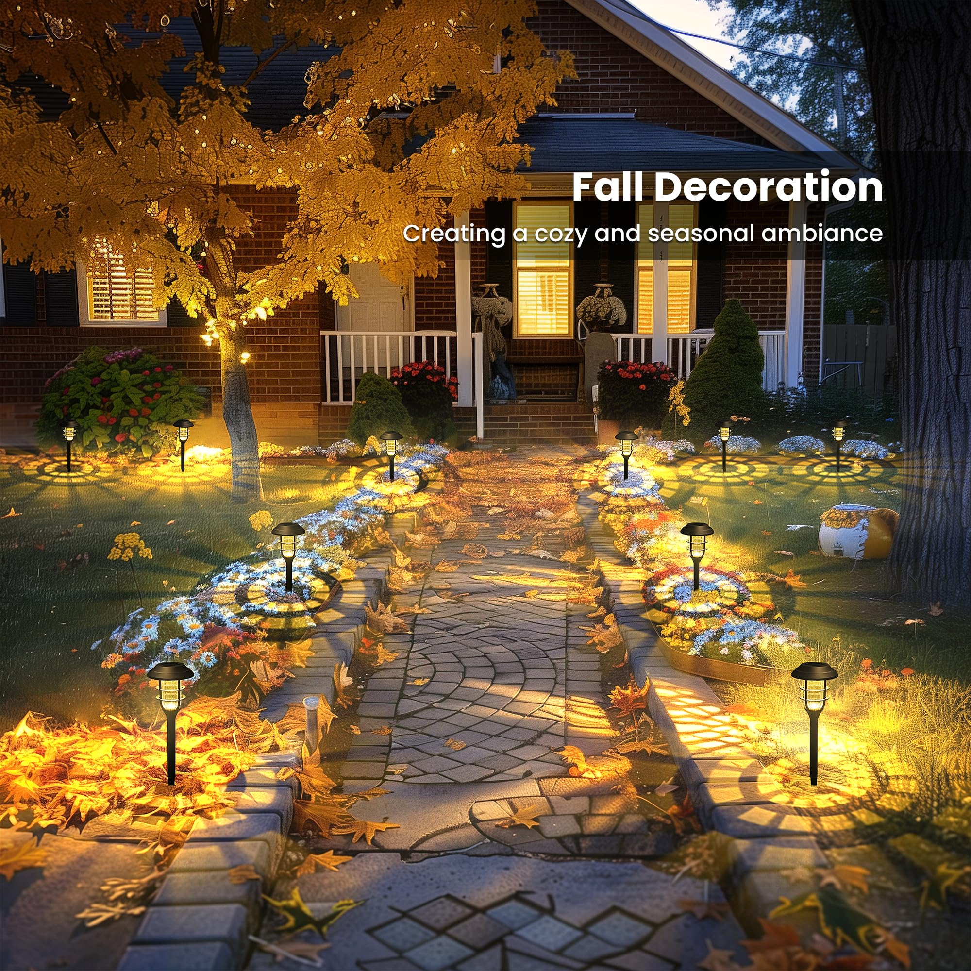 SOLPEX 8 Pack Solar Lights Outdoor Waterproof - Solar Powered Garden Lights, Pathway Lights, Landscape Lighting for Yard, Garden, Patio, Walkway, Driveway (Warm White) | Energy Efficient & Weather Resistant for Nighttime Safety & Ambience